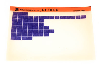 Suzuki LT185E LT185 E Parts Catalog Microfiche Rev:10/1983
