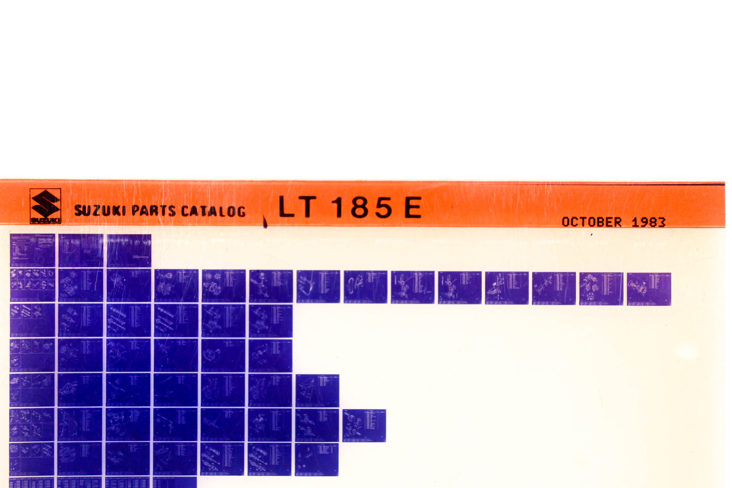 Suzuki LT185E LT185 E Parts Catalog Microfiche Rev:10/1983