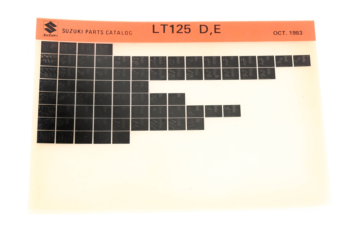 Suzuki LT125E LT125 D,E Parts Catalog Microfiche Rev:10/1983