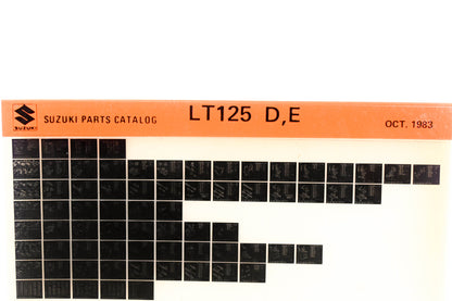 Suzuki LT125E LT125 D,E Parts Catalog Microfiche Rev:10/1983