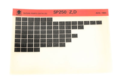 Suzuki SP250ZD SP250 Z,D Parts Catalog Microfiche Rev:8/1983