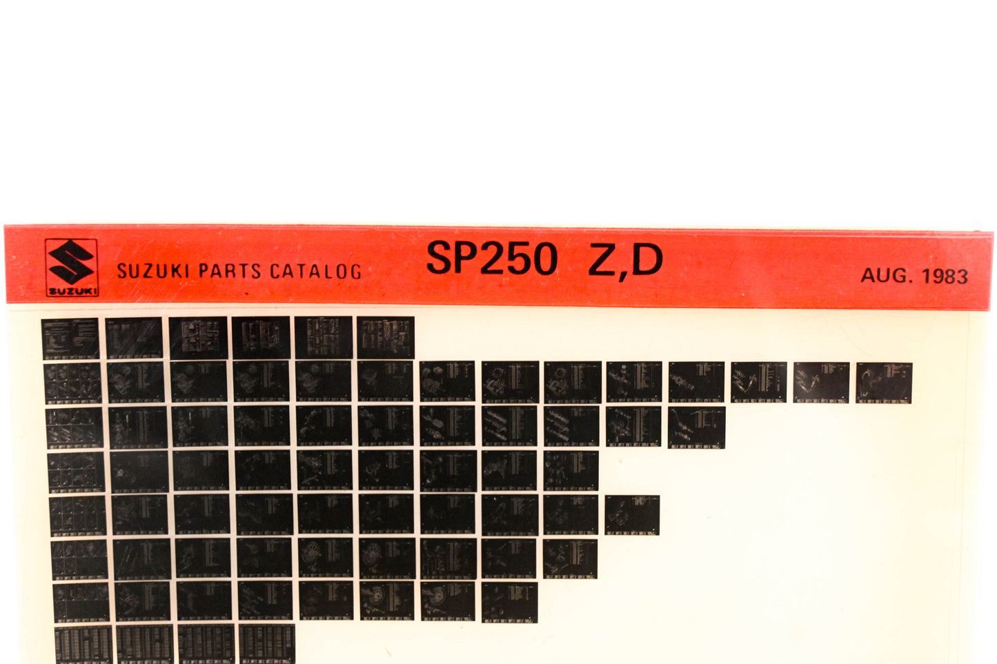 Suzuki SP250ZD SP250 Z,D Parts Catalog Microfiche Rev:8/1983