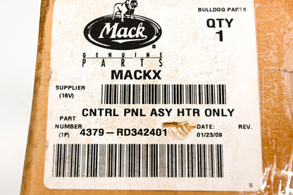 Mack 4379-RD342401, 4379-RD342400 Heater Control Panel NOS