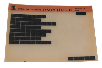 OEM Suzuki RM80BCN RM80 B,C,N Parts Catalogue Microfiche Rev: 11/1978