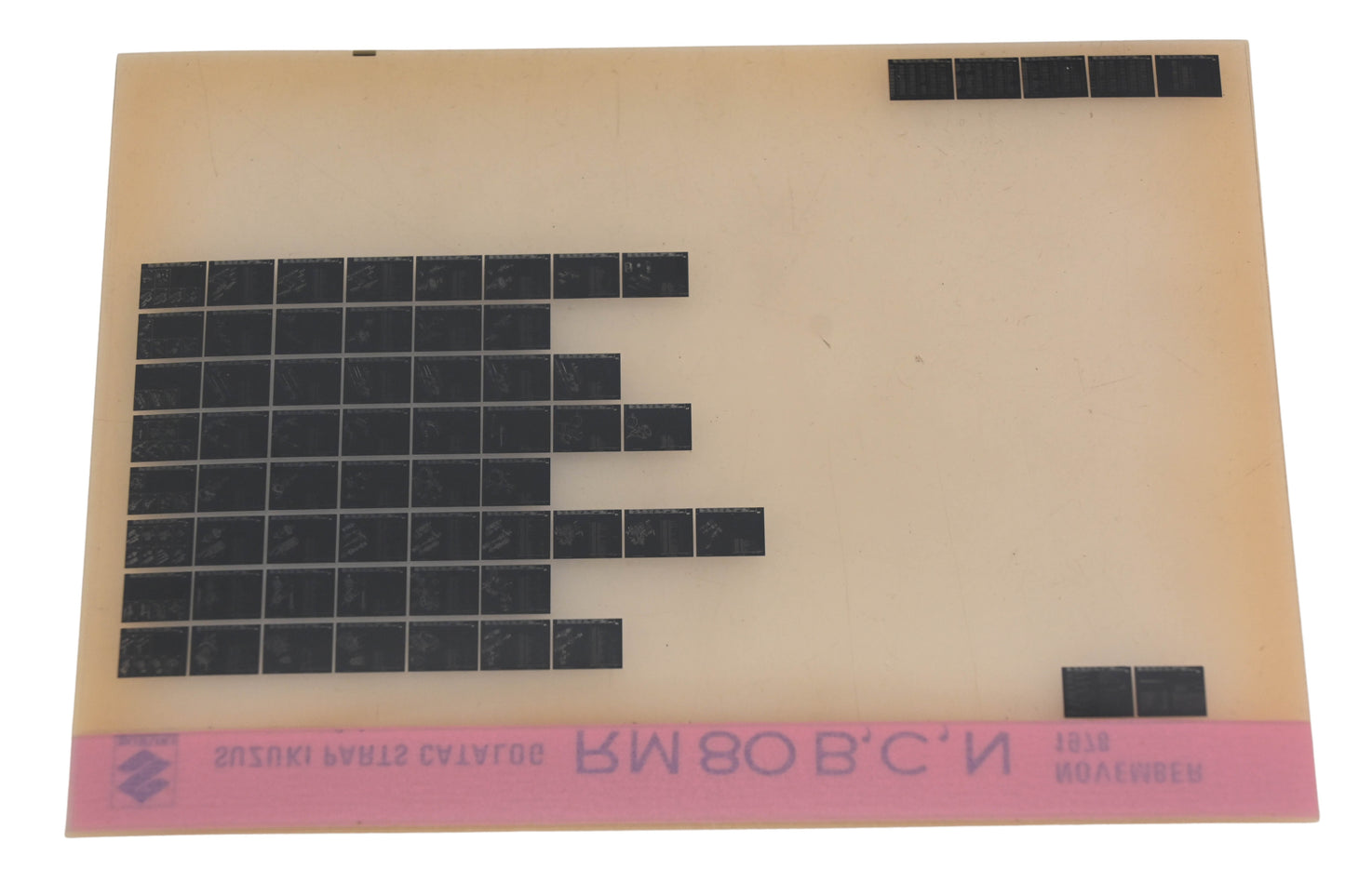 OEM Suzuki RM80BCN RM80 B,C,N Parts Catalogue Microfiche Rev: 11/1978