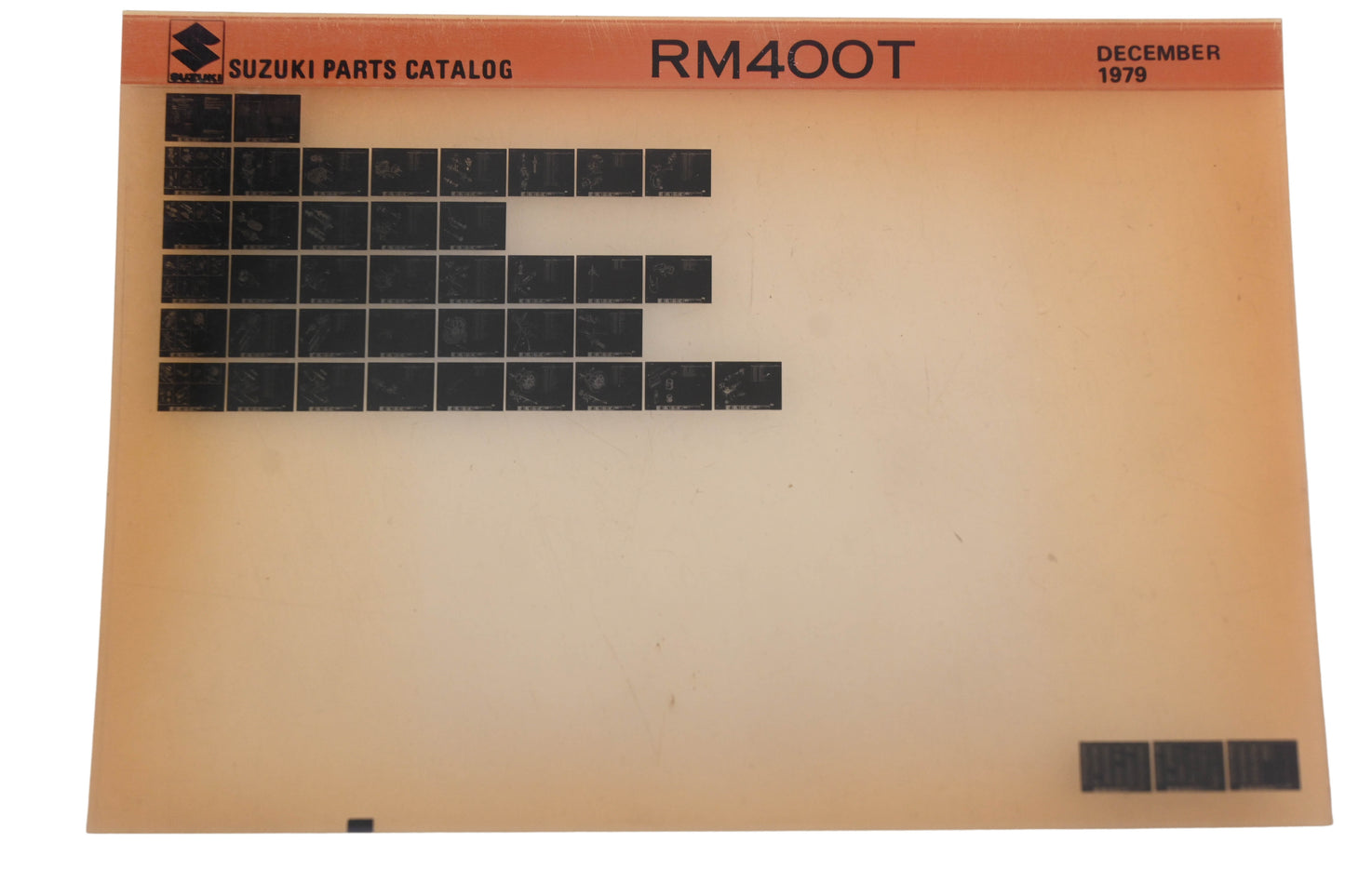 OEM Suzuki RM400T RM400T Parts Catalogue Microfiche Rev: 12/1979