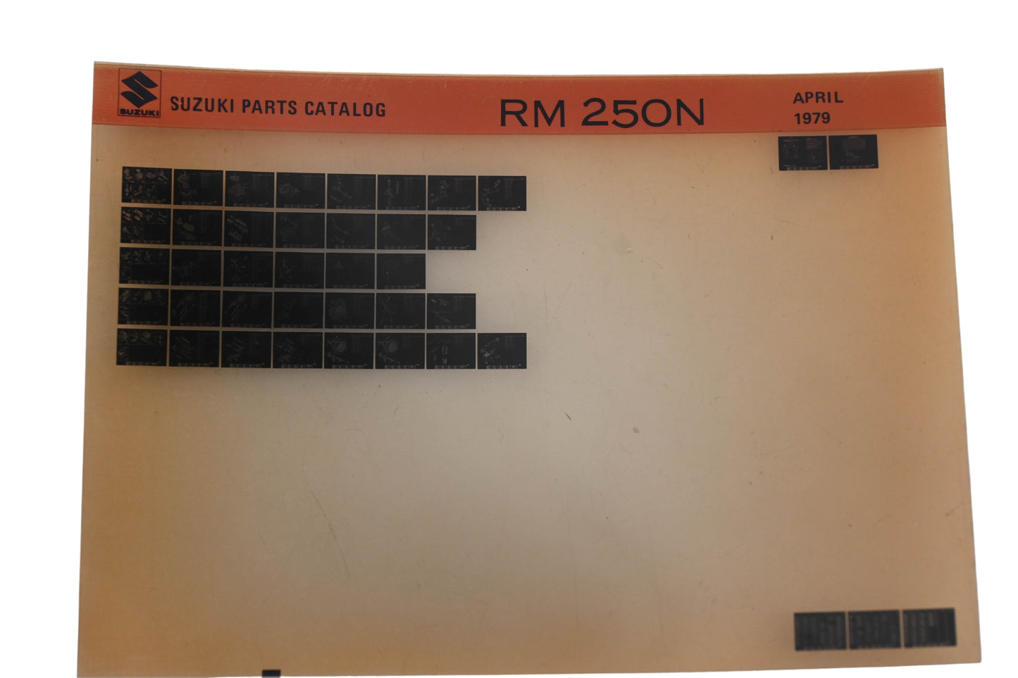 OEM Suzuki RM250N RM250 N Parts Catalogue Microfiche Rev: 4/1979