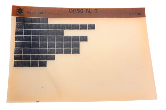 OEM Suzuki OR50NT OR50 N,T Parts Catalogue Microfiche Rev: 7/1980