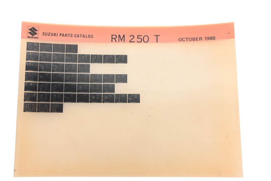 OEM Suzuki RM250T RM250 T Parts Catalogue Rev: 10/1980