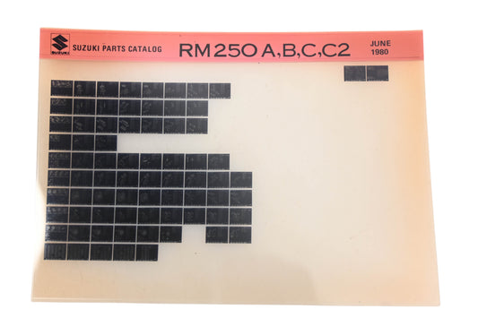 OEM Suzuki RM250ABCC2 RM250 A,B,C,C2 Parts Catalogue Microfiche Rev: 7/1980