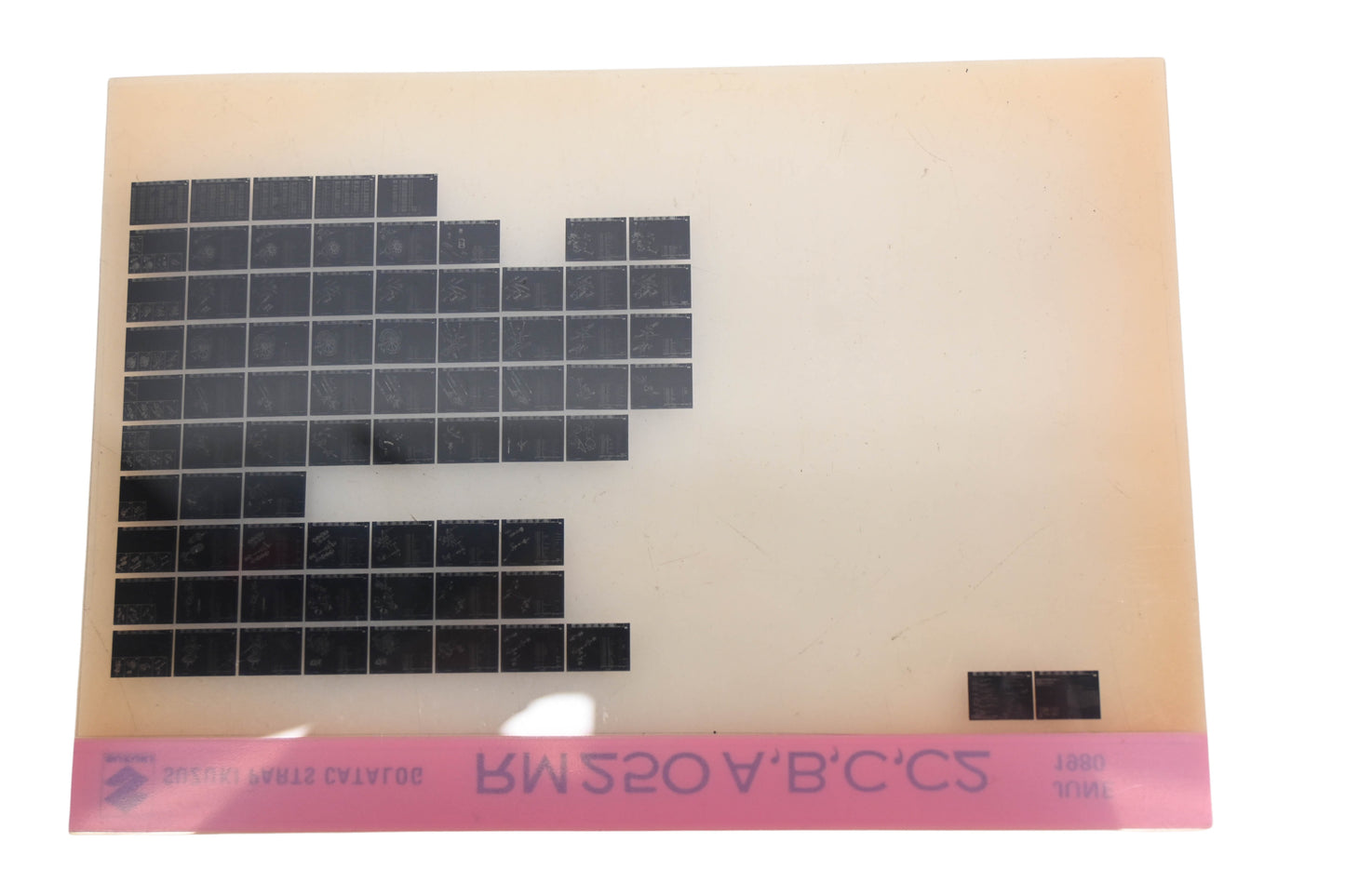 OEM Suzuki RM250ABCC2 RM250 A,B,C,C2 Parts Catalogue Microfiche Rev: 7/1980