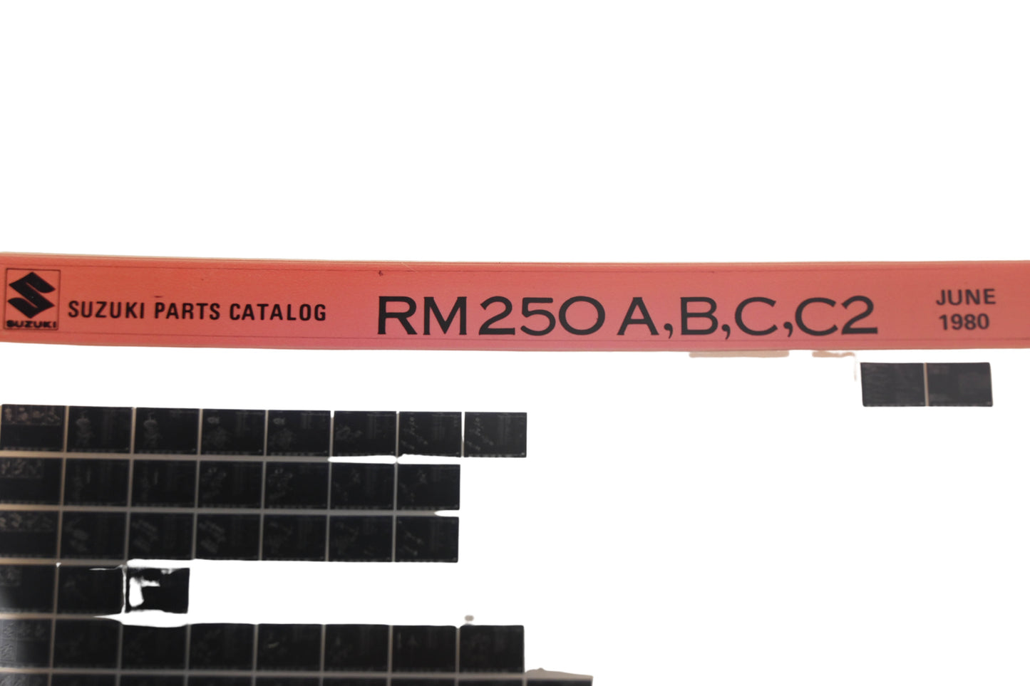 OEM Suzuki RM250ABCC2 RM250 A,B,C,C2 Parts Catalogue Microfiche Rev: 7/1980