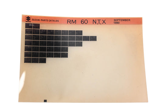 OEM Suzuki RM60NTX RM60 N,T,X Parts Catalogue Microfiche Rev: 9/1980