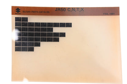 OEM Suzuki JR50CNTX JR50 C,N,T,X Parts Catalogue Microfiche Rev: 2/1981