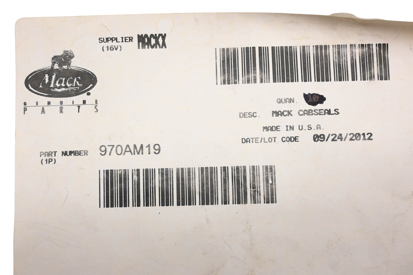 Mack 970AM19, 25155603 Cab Seal NOS