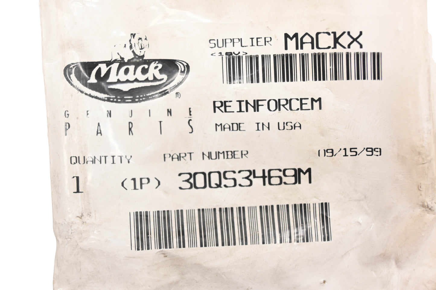 Mack 30QS3469M, 25155807 Reinforcement Plate NOS