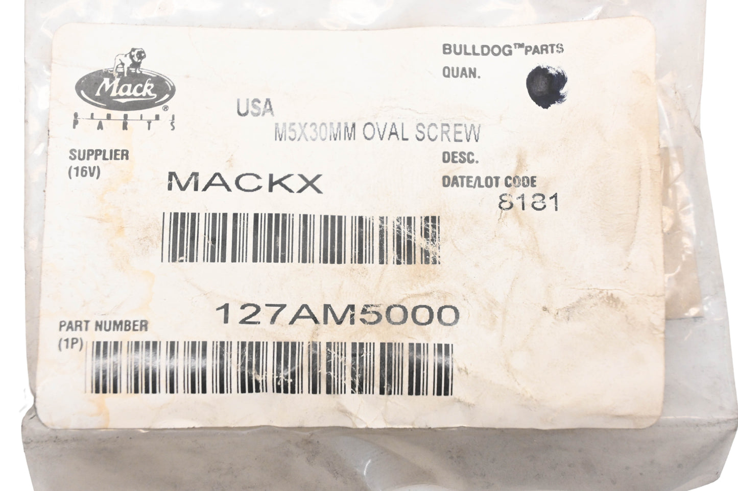 Mack 127AM5000 Countersunk Screw NOS