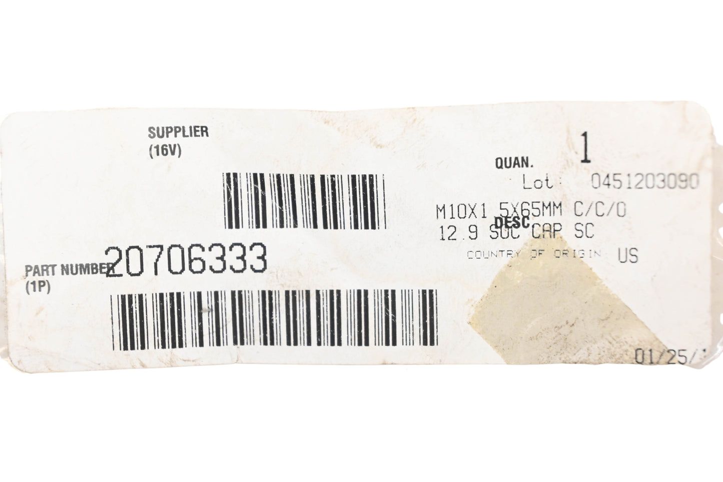 Mack 20706333 Hexagon Socket Screw NOS