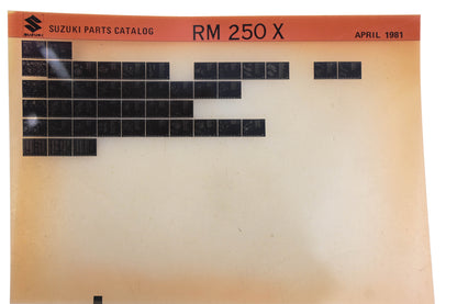 Mack RM250X RM250 X Parts Catalogue Microfiche Rev: 4/1981 NOS