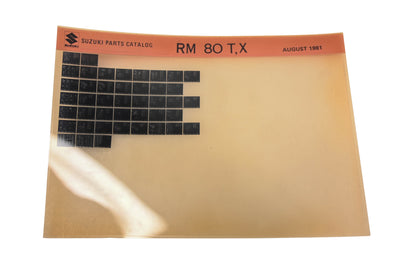 New OEM Suzuki RM80TX RM80 T,X Parts Catalogue Microfiche Rev: 8/1981 NOS