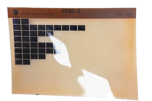 New OEM Suzuki JR50Z JR50 Z Parts Catalogue Microfiche Rev: 5/1982 NOS