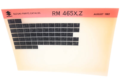 New OEM Suzuki RM465XZ RM465 X,Z Parts Catalogue Microfiche Rev:8/1982 NOS