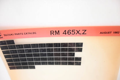 New OEM Suzuki RM465XZ RM465 X,Z Parts Catalogue Microfiche Rev:8/1982 NOS