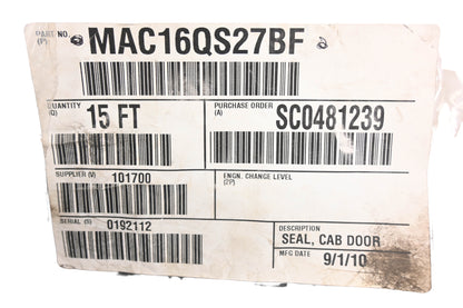 Mack 16QS27BF Seal Strip 15' NOS