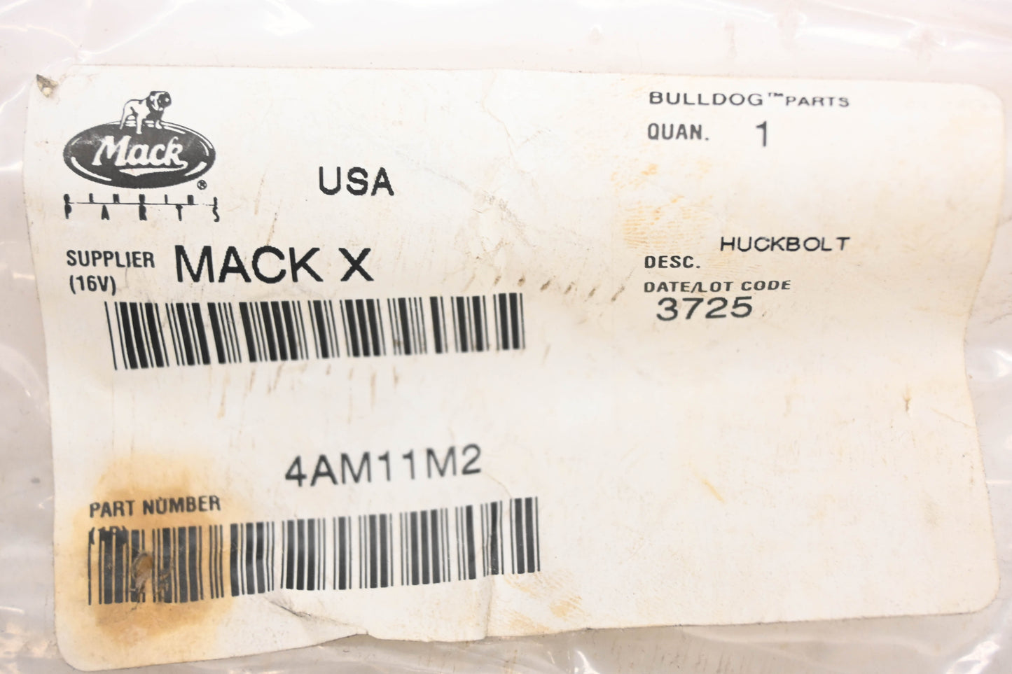 Mack 4AM11M2 Huck Bolt NOS