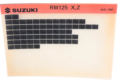 New OEM Suzuki RM125XZ RM125 X,Z Parts Catalogue Microfiche Rev: 8/1982 NOS
