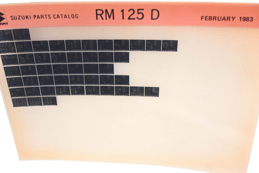 New OEM Suzuki RM125D RM125 D Parts Catalogue Microfiche Rev: 2/1983 NOS