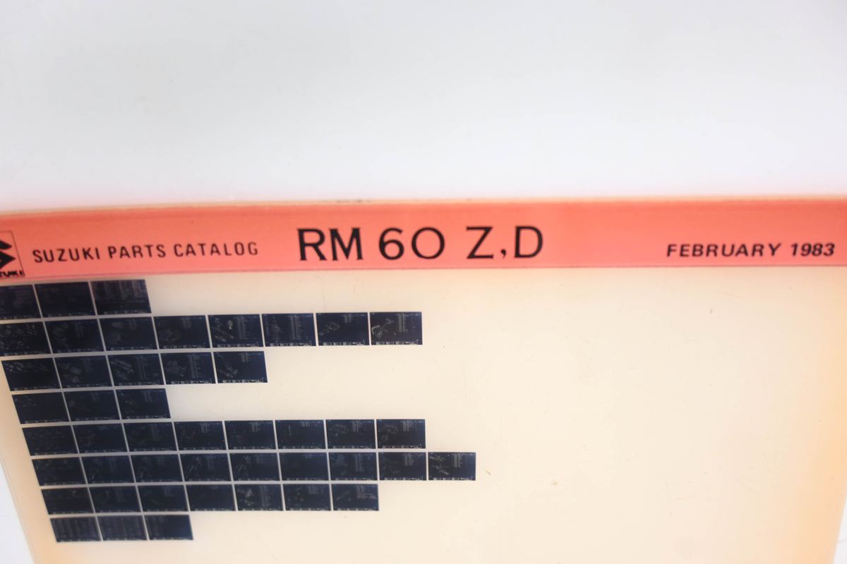 New OEM Suzuki RM60ZD RM60 Z,D Parts Catalogue Microfiche Rev: 2/83 NOS