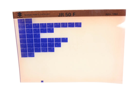 New OEM Suzuki JR50F JR50 F Parts Catalogue Microfiche Rev: 11/1984 NOS