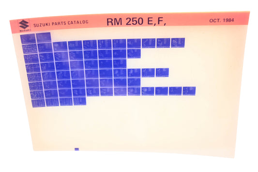 New OEM Suzuki RM250EF RM250 E,F Parts Catalogue Microfiche Rev: 10/1984 NOS