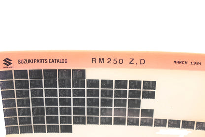 New OEM Suzuki RM250ZD RM250 Z,D Parts Catalogue Microfiche Rev: 3/1984 NOS