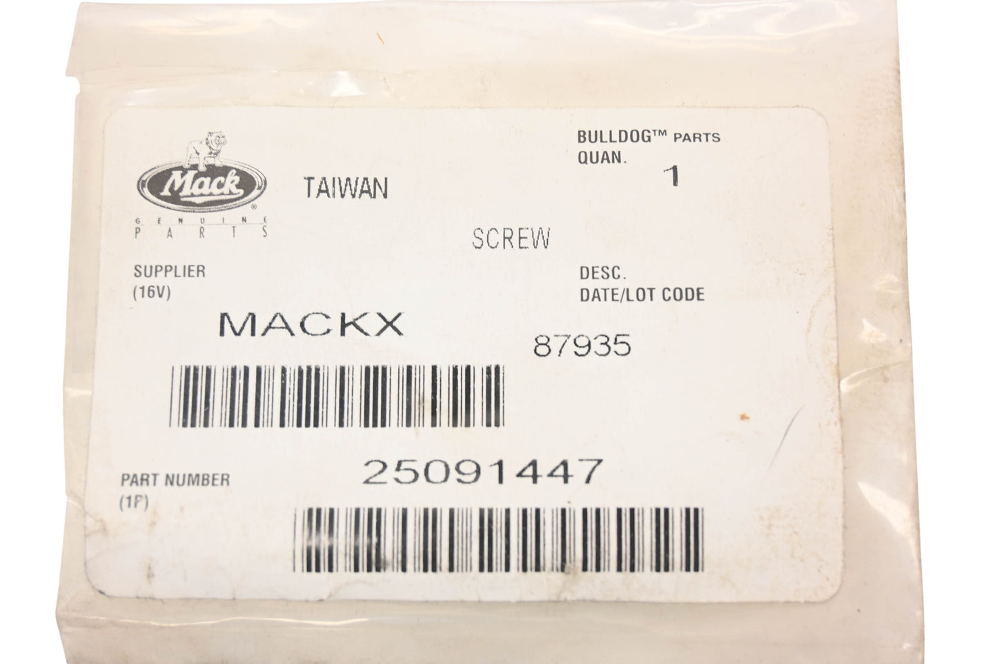 Mack 25091447, 26AM5010 Flange Screw NOS