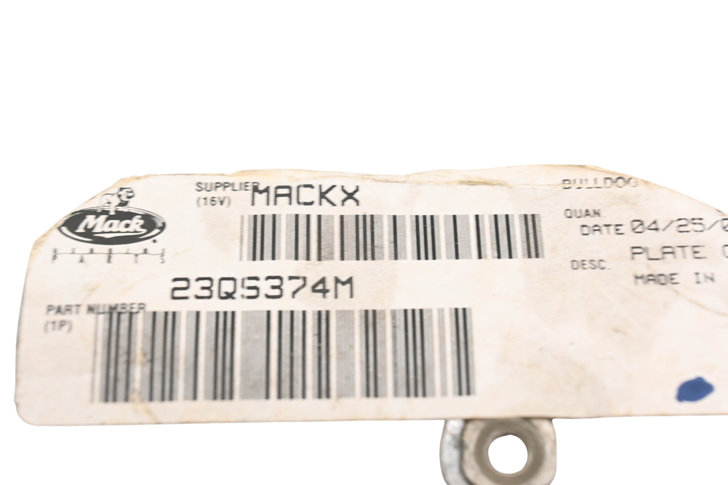 Mack 23QS374M Plate NOS
