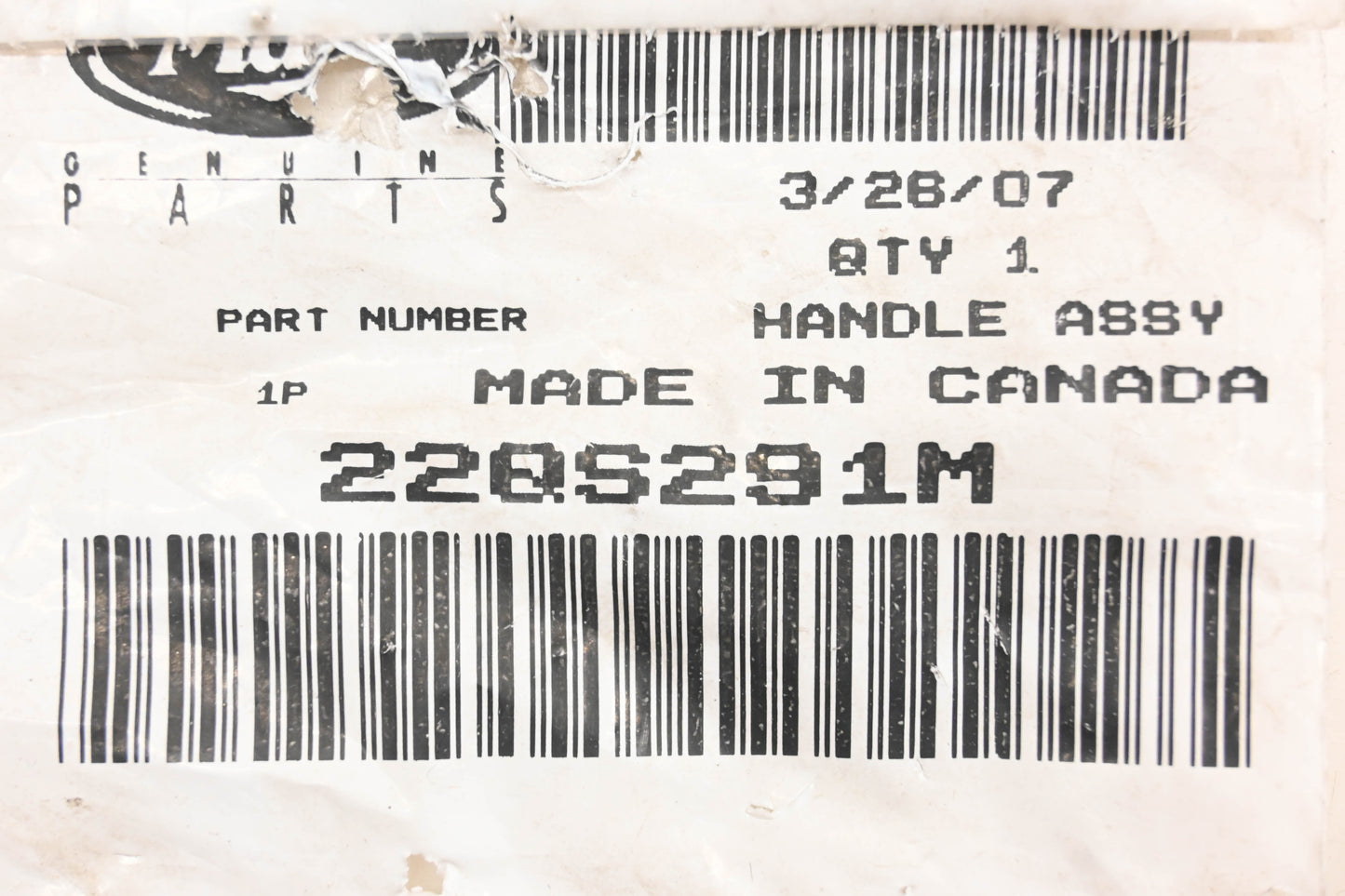 Mack 22QS291M Retainer Arm NOS