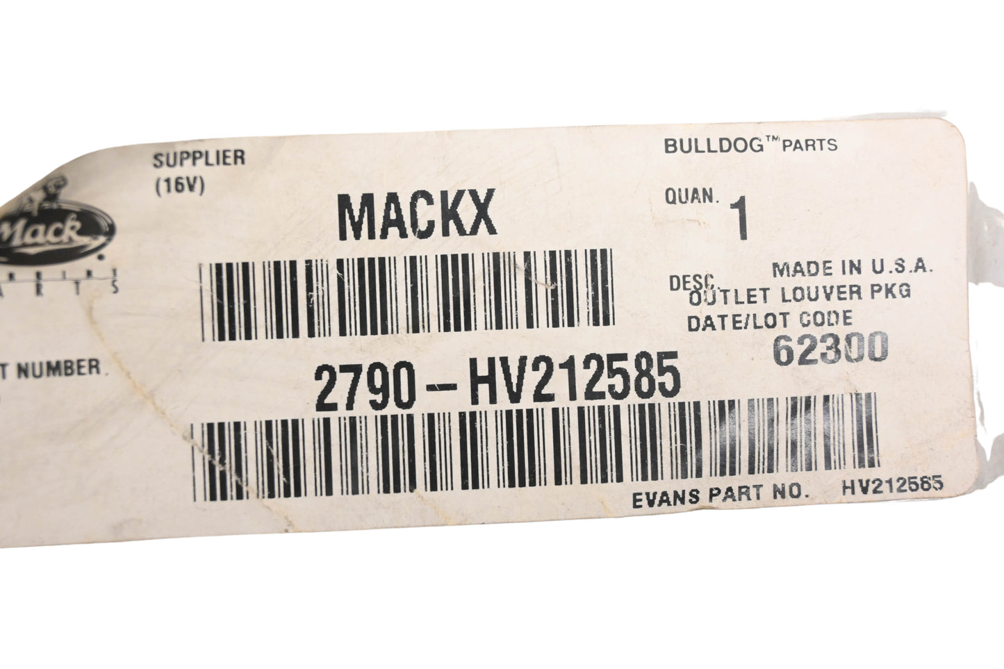 Mack 2790-HV212585 Louver NOS