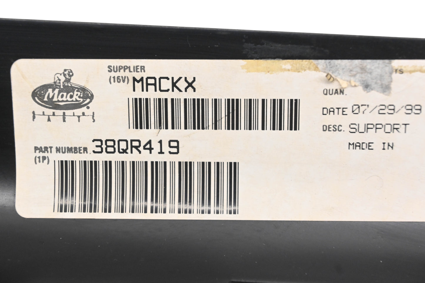 Mack 38QR419 Support Plate NOS