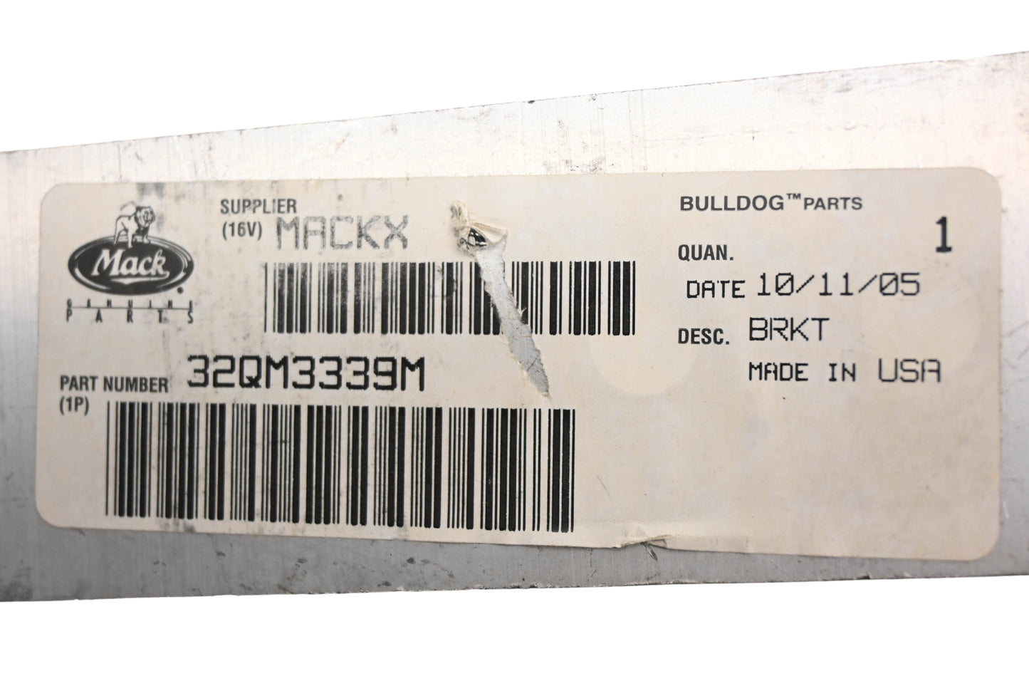 Mack 32QM3339M Bracket NOS