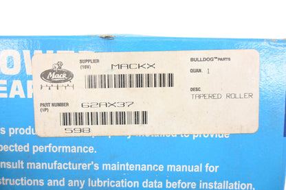 Mack 62AX37, 865 NTN Bower Bearing Cone NOS