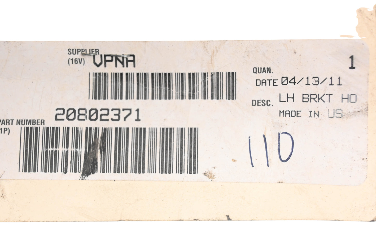 Mack 20802371 Hood Mounting Guide Bar NOS