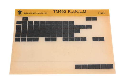 OEM Suzuki TM400RJKLM TM400 R,J,K,L,M Parts Catalog Microfiche Final Edition