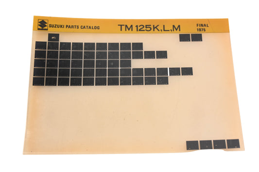 OEM Suzuki TM125KLM TM125K,L,M Parts Catalogue Microfiche 1975 Final Edition