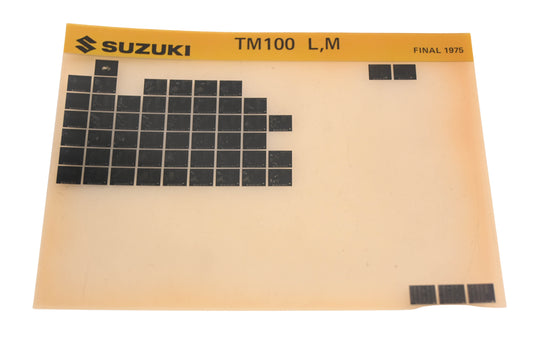 OEM Suzuki TM100LM TM100 L,M Parts Catalog Microfiche 1975 Final Edition