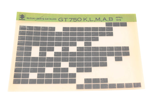 OEM Suzuki GT750KLMAB GT750 K,L,M,A,B Parts Catalog Microfiche Rev:4/1979