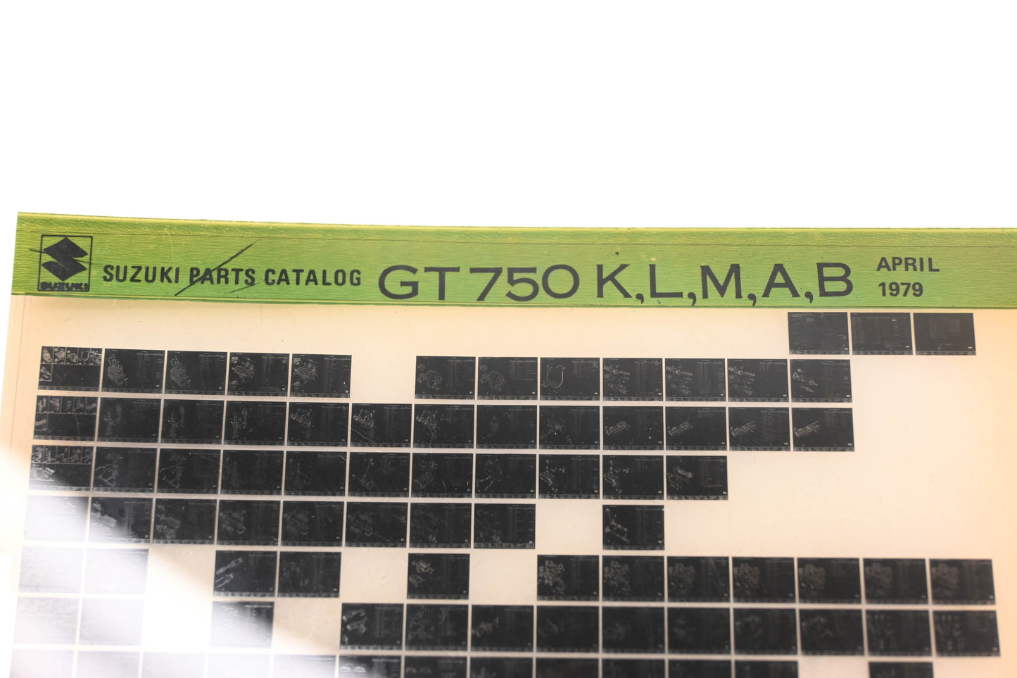 OEM Suzuki GT750KLMAB GT750 K,L,M,A,B Parts Catalog Microfiche Rev:4/1979