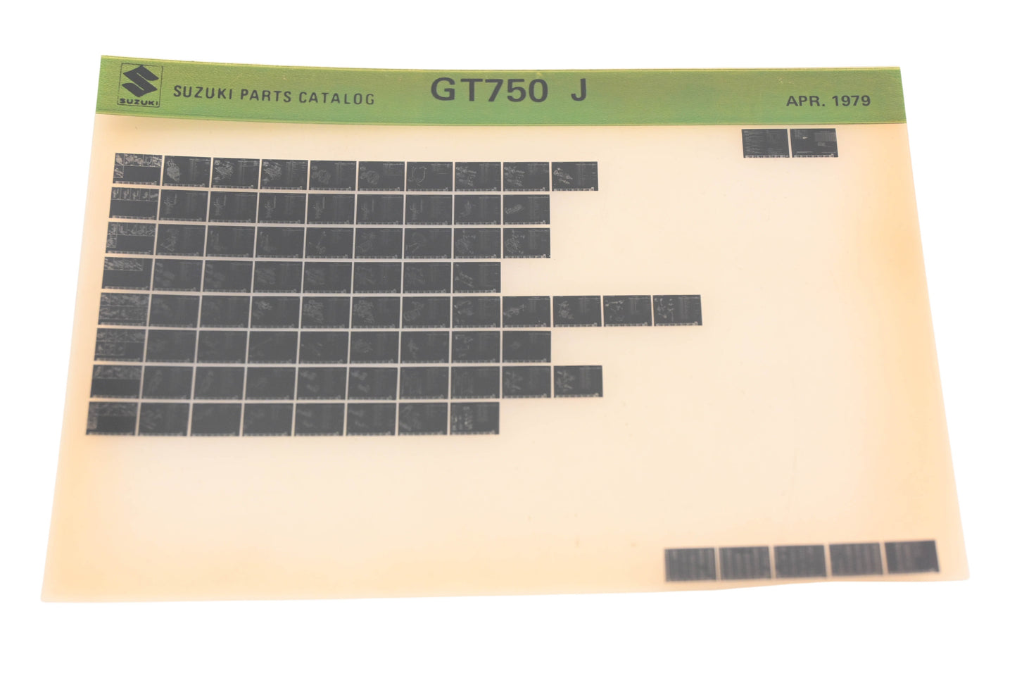 OEM Suzuki GT750J GT750J Parts Catalog Microfiche Rev:4/1979