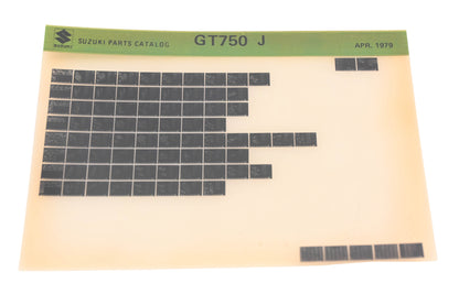OEM Suzuki GT750J GT750J Parts Catalog Microfiche Rev:4/1979